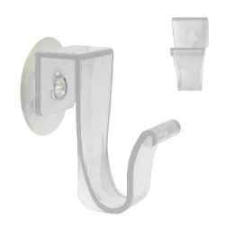 24 pieces Ch HooK-Suct Cup Cl 1.75x2.75x3.5in - Shower Accessories