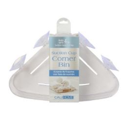 12 pieces Ch Corner BiN-Suct Cup Cl 9.25x6x1.25 inches - Shower Accessories