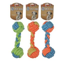 48 pieces Bp Pet Rope Toy Asst Colors 7in - Pet Toys
