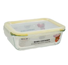 12 pieces Bh Rect Glass Cont Snap Yl Lid 35.2oz - Food Storage Containers