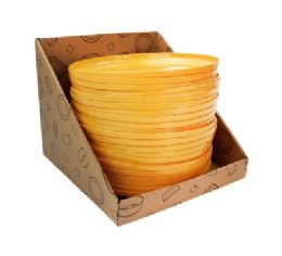 96 pieces Bh Pl Round Plate Yellow 9.6in Pdq - Plastic Bowls and Plates