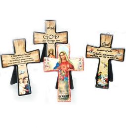 72 pieces Bh Religious Cross Ceramic Assorted 4.7 X 6.8 Inches - Religious Decor