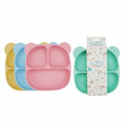 48 pieces Bonita Home Silicone Baby Panda Plate Asst - Baby Utensils