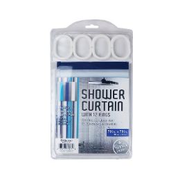72 pieces Bh S-Curtain W-Hooks 70x70in Striped pe - Shower Curtain