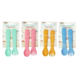 144 pieces Bonita Home Silicone Baby Spoon&fork Set 5.6in - Baby Utensils