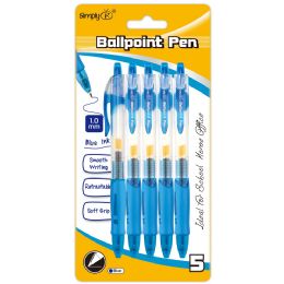 48 of 5 Retractable Ballpoint Pen Blue With Cushion Grip