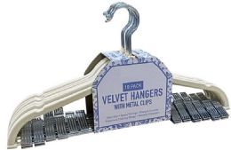 10 Packs Ivory Hanger With Clips 10 - Hangers
