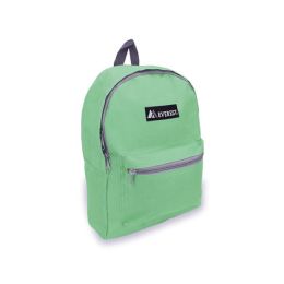 30 Pieces Basic Color Block Backpack In Green Aqua - Backpacks 15" or Less