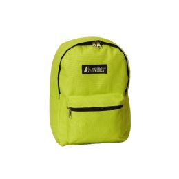 30 Pieces Basic Color Block Backpack In Lime - Backpacks 15" or Less