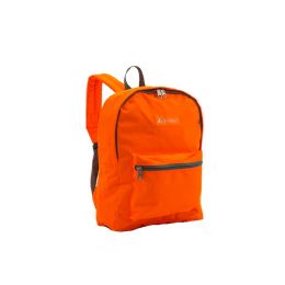 30 Pieces Basic Color Block Backpack In Tangerine - Backpacks 15" or Less