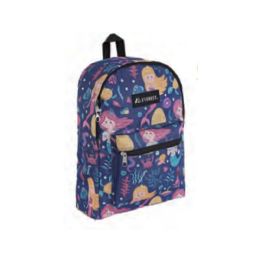 30 Pieces Basic Pattern Backpack In Mermaid Print - Backpacks 15" or Less