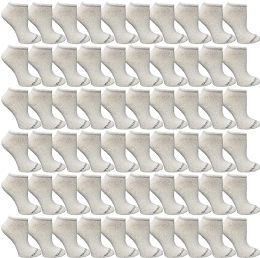 48 Pairs Yacht & Smith Women's White No Show Ankle Socks Size 9-11 - Womens Ankle Sock