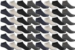 48 Pairs Yacht & Smith Womens Light Weight No Show Ankle Socks Solid Assorted 4 Colors - Womens Ankle Sock