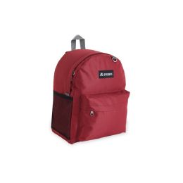 20 Pieces Classic Laptop Backpack W/ Duel Mesh Pockets Burgundy - Backpacks 16"