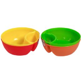 24 pieces Snack & Dip Bowls 2pk Round 6in Dia Plastic/ Color Label - Store