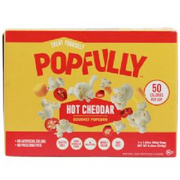 12 pieces Microwave Popcorn 8.46oz 3ct Bag Hot Cheddar Gourmet Popfully - Store