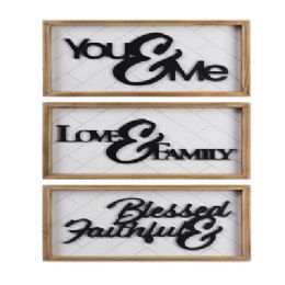 24 pieces Wall Art 3ast You&me/love&family/blessed&faithful Modern Country Wood - Wall Decor