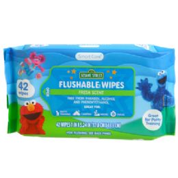 12 pieces Wipes Flushable 42ct Fresh Scent Sesame Street - Personal Care Items