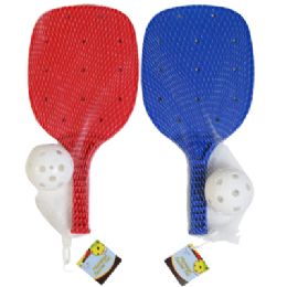24 Wholesale Pickleball Racket Set 13.5in Racket W/ 2.5in Dia Ball Net Bag/ ht