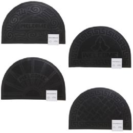 24 pieces Doormat Rubber Pin 4 Assorted Designs 16x24 Black Packed In Bale Ref #wS-922-hr - Mats