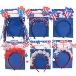36 pieces Headbopper Patriotic 6 Asst Deluxe Style - 4th Of July