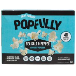 12 pieces Microwave Popcorn 8.46oz 3ct Bag Sea Salt & Pepper Gourmet Popfully - Food & Beverage