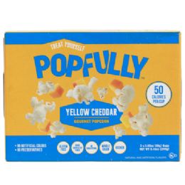 12 pieces Microwave Popcorn 8.46oz 3ct Bag Yellow Cheddar Gourmet Popfully - Food & Beverage