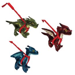 24 pieces Dragon On Leash - 3 Asst. Colors - Plush Toys