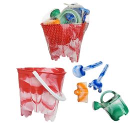 24 pieces 5 Pc Marble Sand Castle Bucket Set - Beach Toys