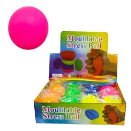 12 Wholesale 3 inch Neon Clay Squeeze Ball