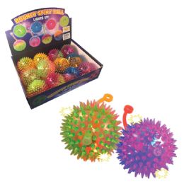 12 Wholesale 3 inch Light Up Squeaky Spike Ball Yo yo