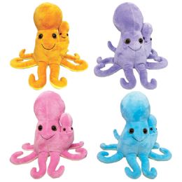 24 pieces Plush Octopus W/ BabY-Asst. - 4 Asst. Colors - Plush Toys