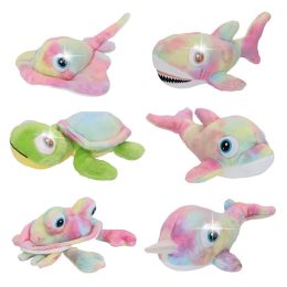24 pieces 10" Sealife Bright Eyes Plush W/light Up Eyes & Sound - 6 Asst. Styles - Plush Toys