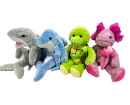 24 pieces 14" Plush Sealife W/slap Bracelet Baby - 4 Asst. Styles - Plush Toys