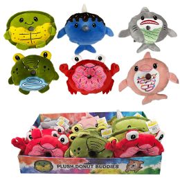 18 pieces 8" Plush Scented Sealife Donut Buddies - 6 Asst. - Plush Toys