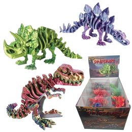 12 pieces 3d Printed Dinosaur Fidget - 3 Asst. Styles - Animal & Reptiles