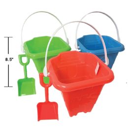 24 pieces 2 Gallon Sand Castle Bucket W/shovel - Beach Toys