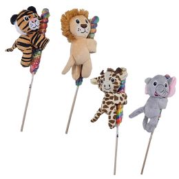 24 pieces Plush Zoo Slap Bracelet W/rainbow Twister Pop - 4 Asst Styles - Plush Toys