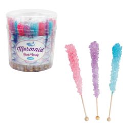 48 Wholesale Mermaid Rock Candy (asst. Flavors)