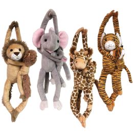 24 pieces 24" HanG-A-Boo Jungle W/baby - 4 Asst. Styles - Plush Toys
