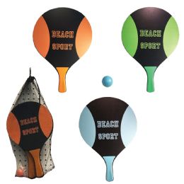 24 Wholesale Neon Beach Sport Paddle Set W/reusable Draw String Bag