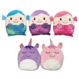 24 pieces 12 inch Mermaid/unicorn Squish Pillow - Asst. 5 Asst. Styles - Slime & Squishees