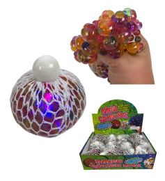 12 Wholesale 4 inch Light Up Squeeze Mesh BalL- Asst.