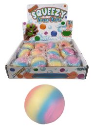 12 Wholesale 3 inch Rainbow Stretch Squeeze Ball