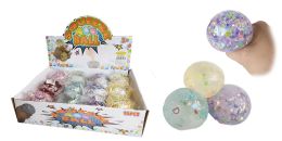 12 Wholesale 3 inch Squeeze Jelly Sequin Ball