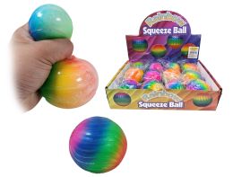 12 Wholesale 3 inch Spiral Rainbow Squeeze Ball