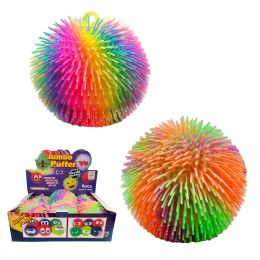 12 Wholesale 9 inch Rainbow Puffer Ball