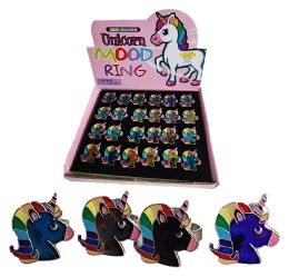 24 Wholesale Unicorn Mood Ring