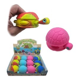 12 pieces 4" Fidget Pop It Turtle - 4 Asst. Colors - Fidget Spinners