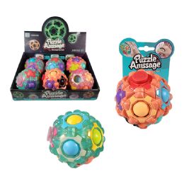 12 pieces 3 inch Glow In The Dark Puzzle Massage Ball - Puzzles